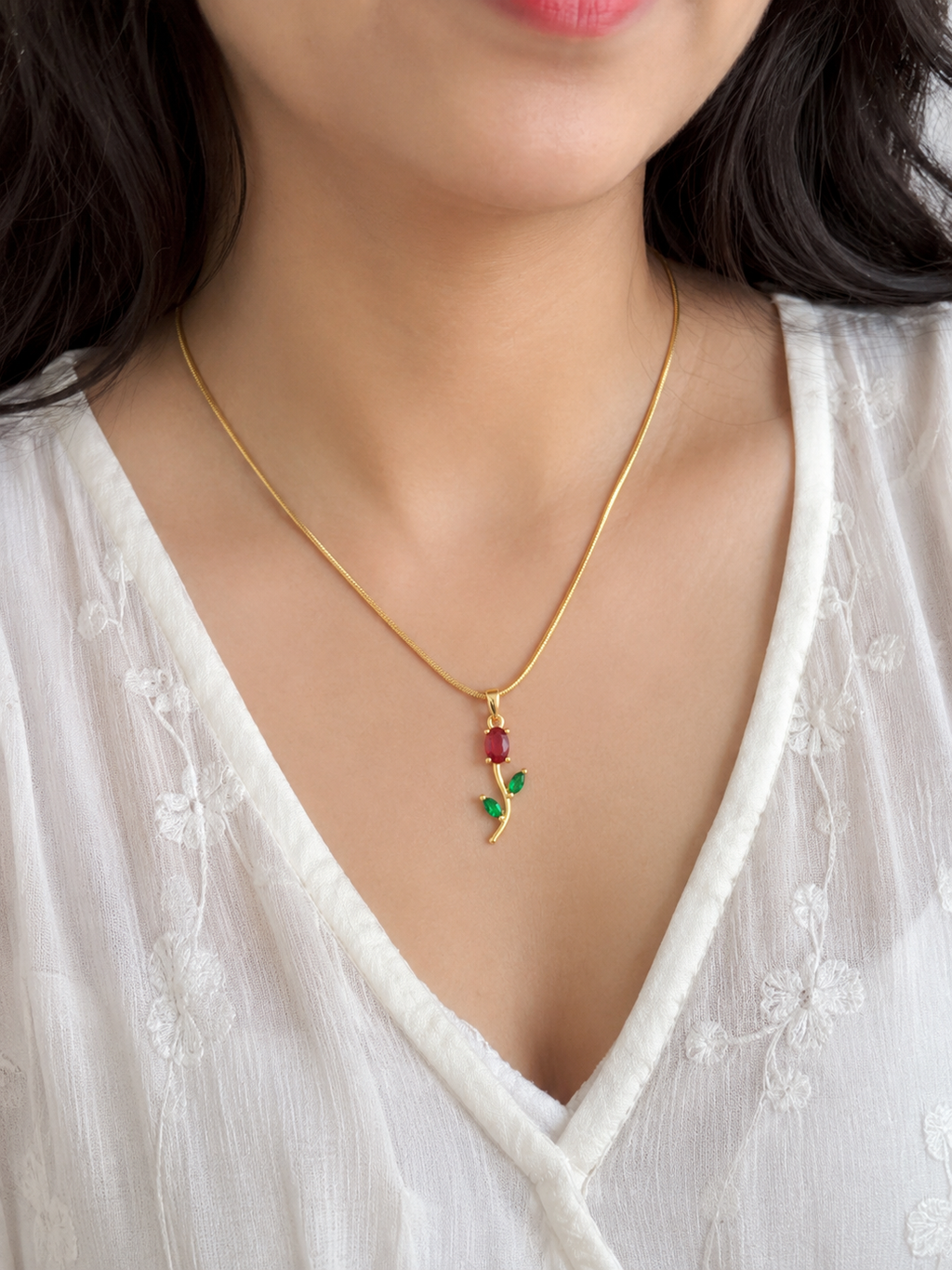 Red and Green Tulip Pendant