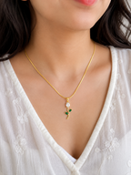 White and Green Tulip Pendant
