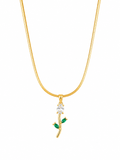 White and Green Tulip Pendant