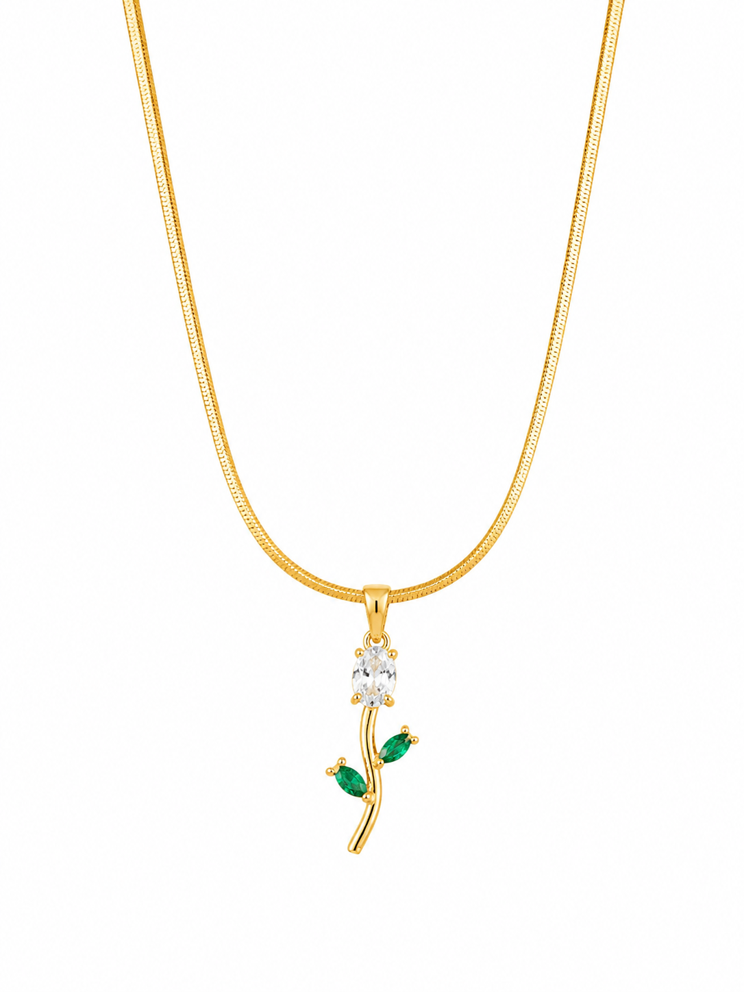 White and Green Tulip Pendant