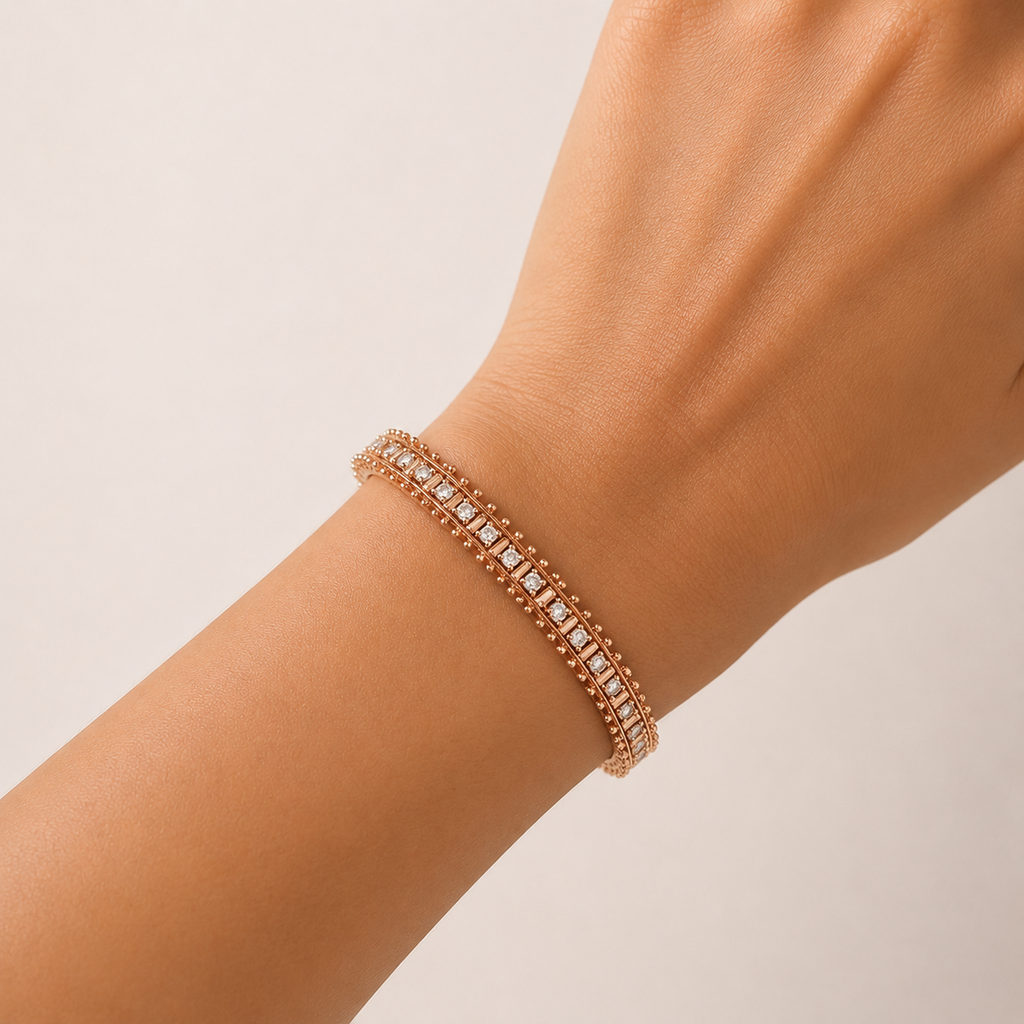 Rose Gold Crystal Baguette Bracelet