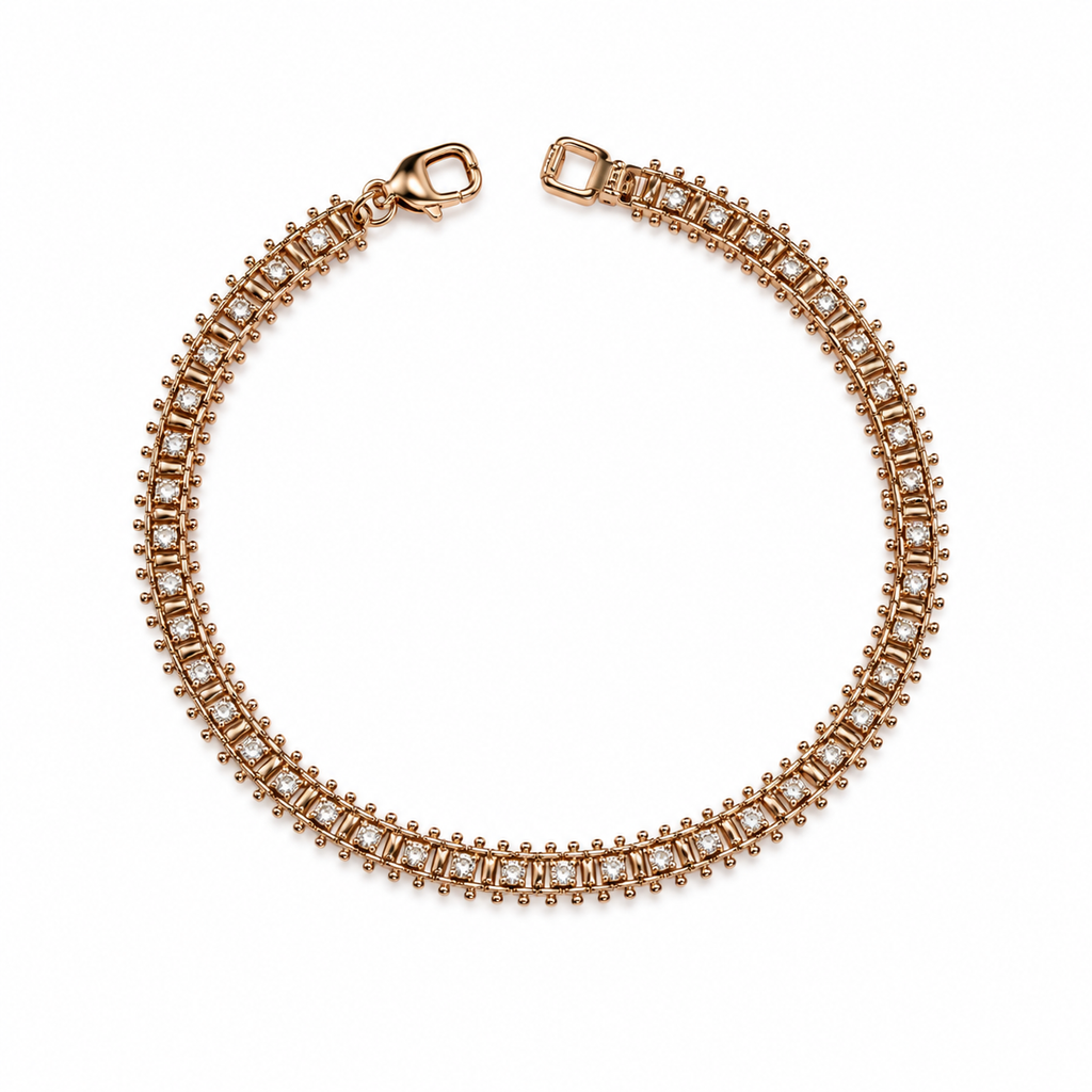 Rose Gold Crystal Baguette Bracelet