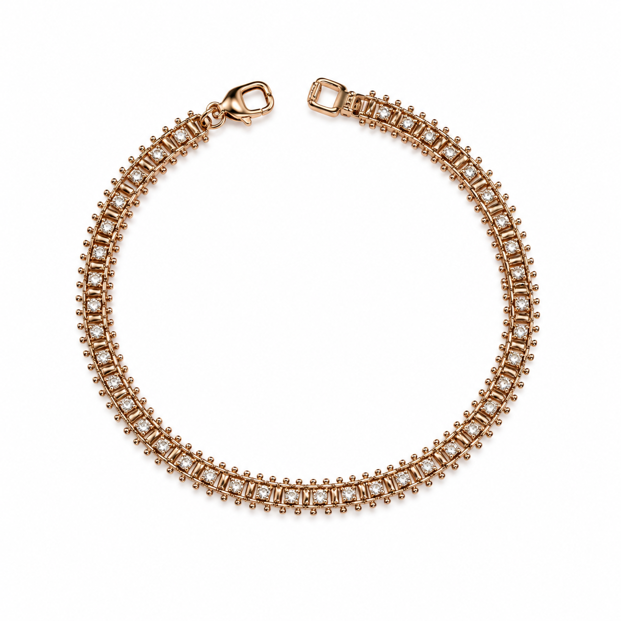 Rose Gold Crystal Baguette Bracelet