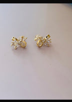 Crystal Bow Stud Earrings