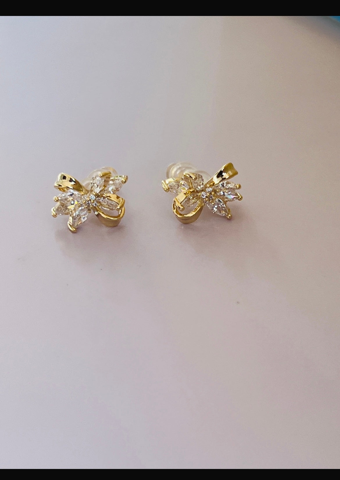 Crystal Bow Stud Earrings