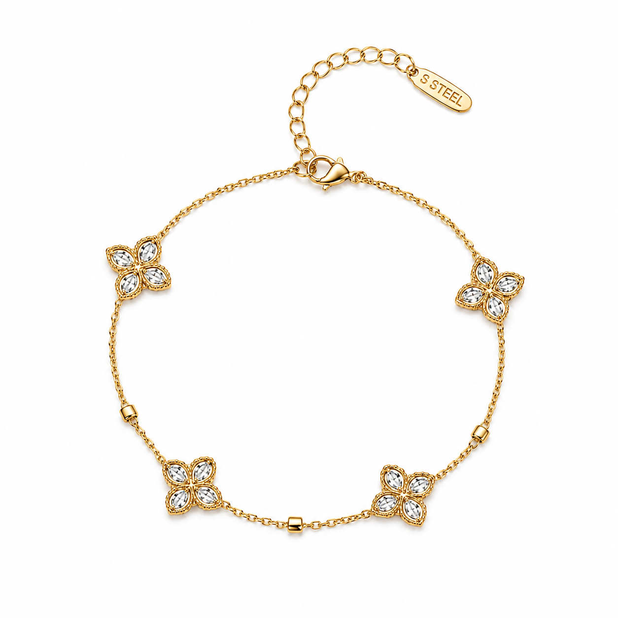 Crystal Clover Bracelet