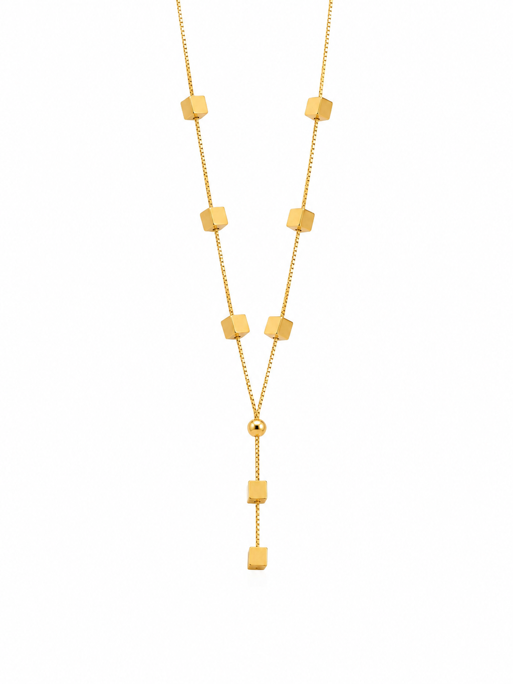 Golden Cube Necklace