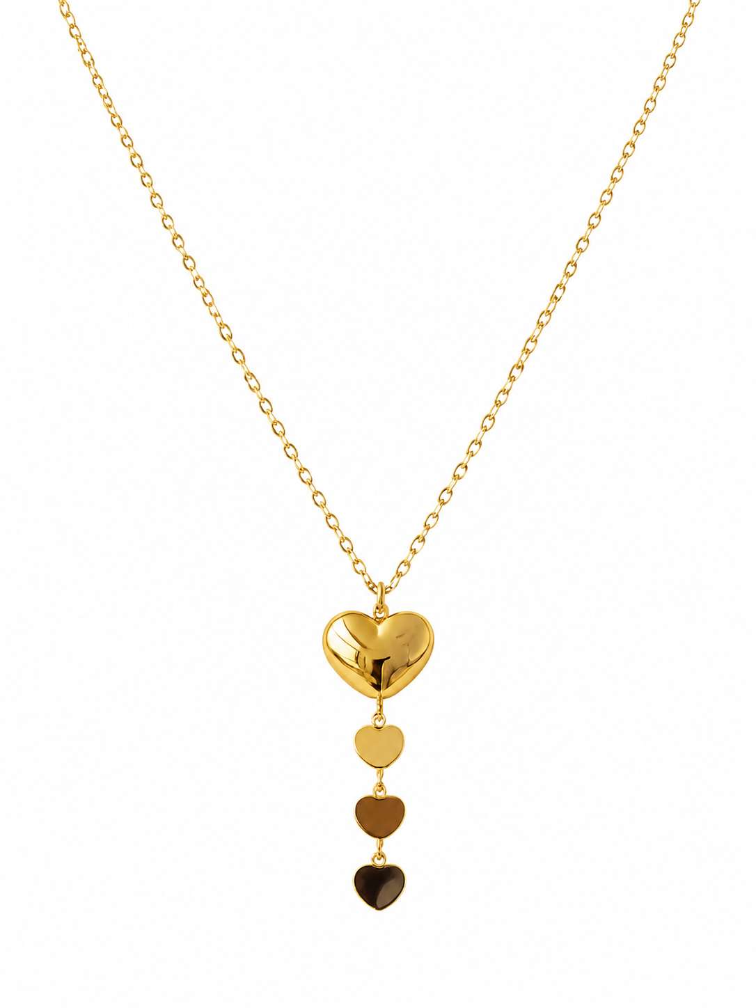 Golden Heart Drop Necklace