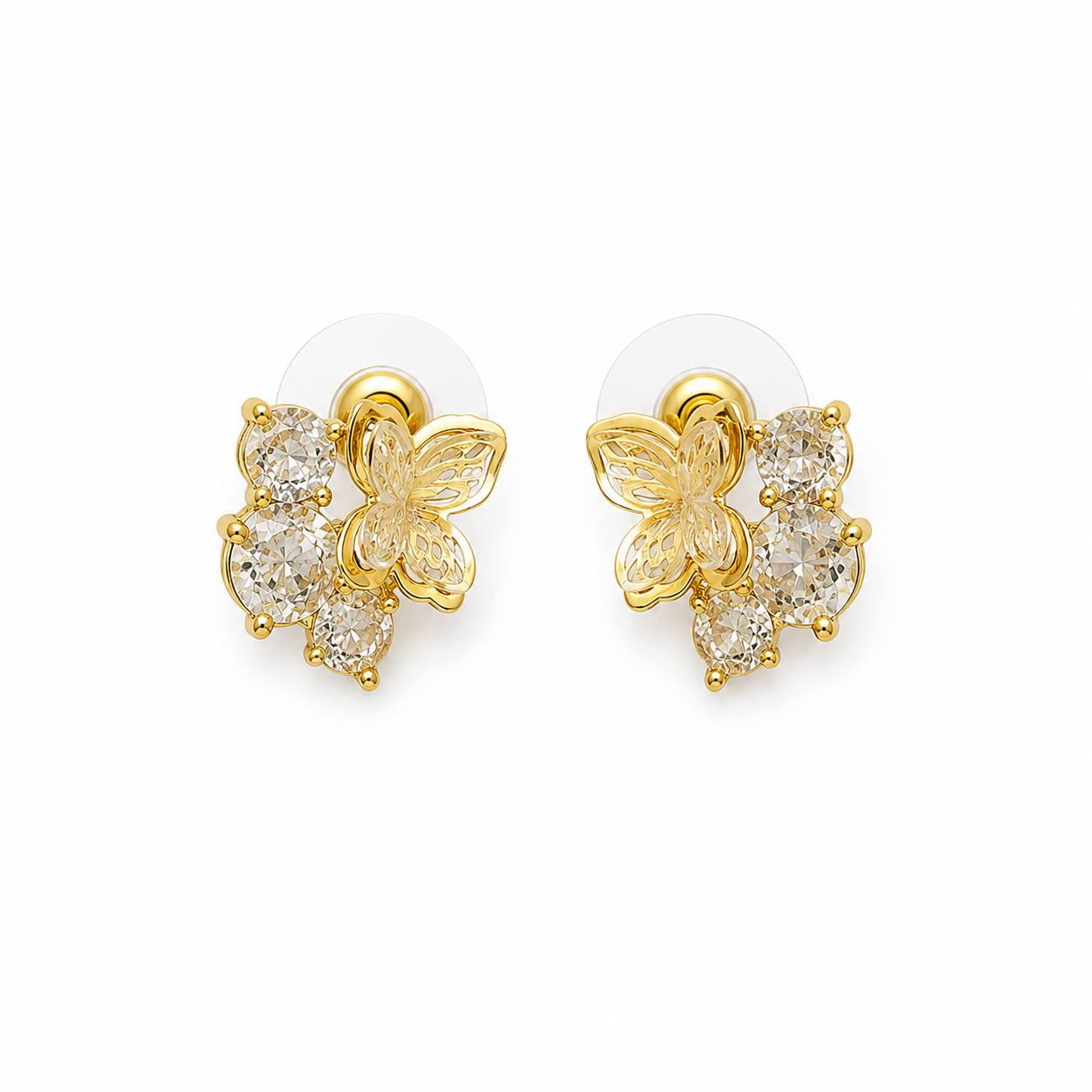 Butterfly Bloom Crystal Stud Earrings