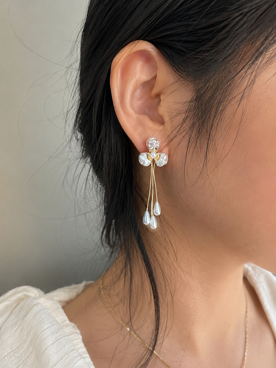 Floral Chain Drop Earrings