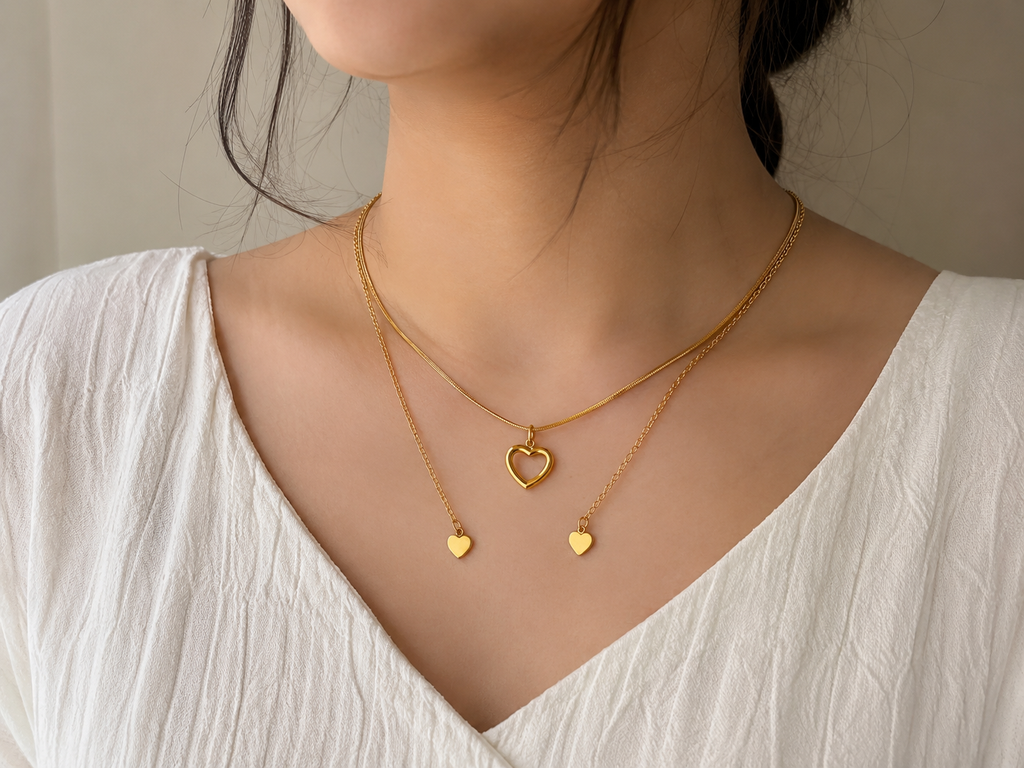 Double Layer Heart Necklace