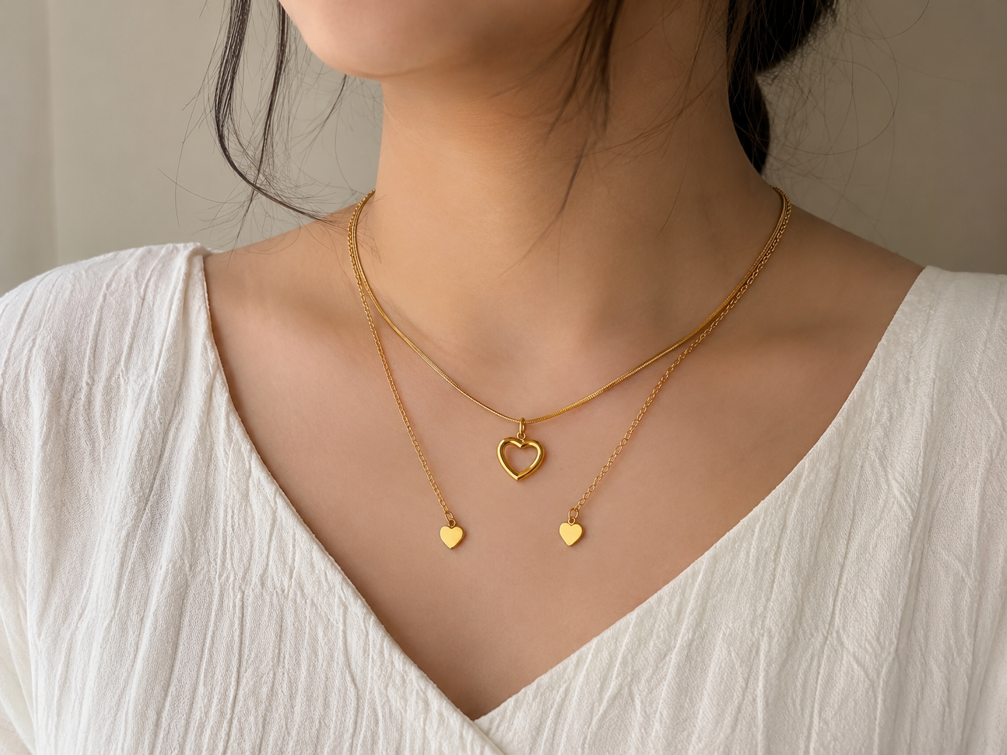 Double Layer Heart Necklace
