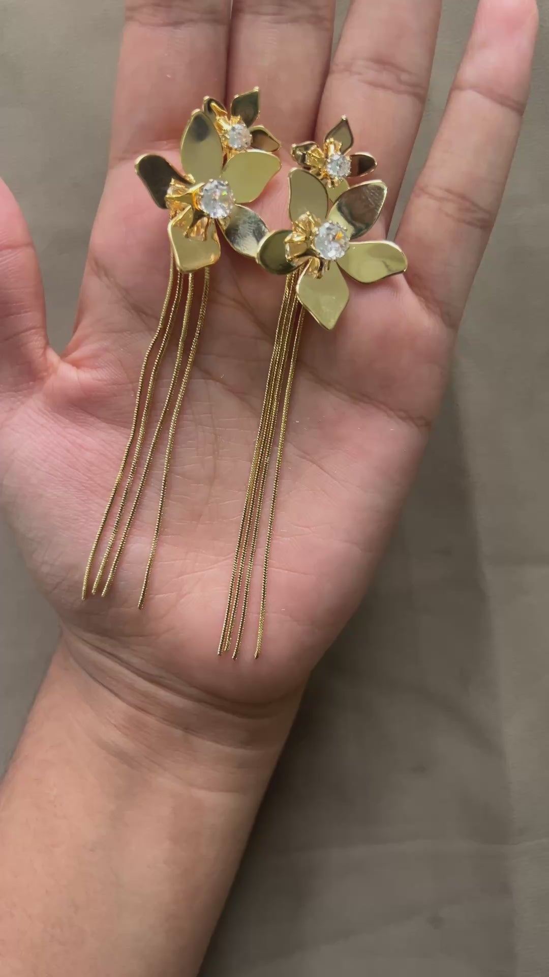 Floral Tassel Drop Earrings