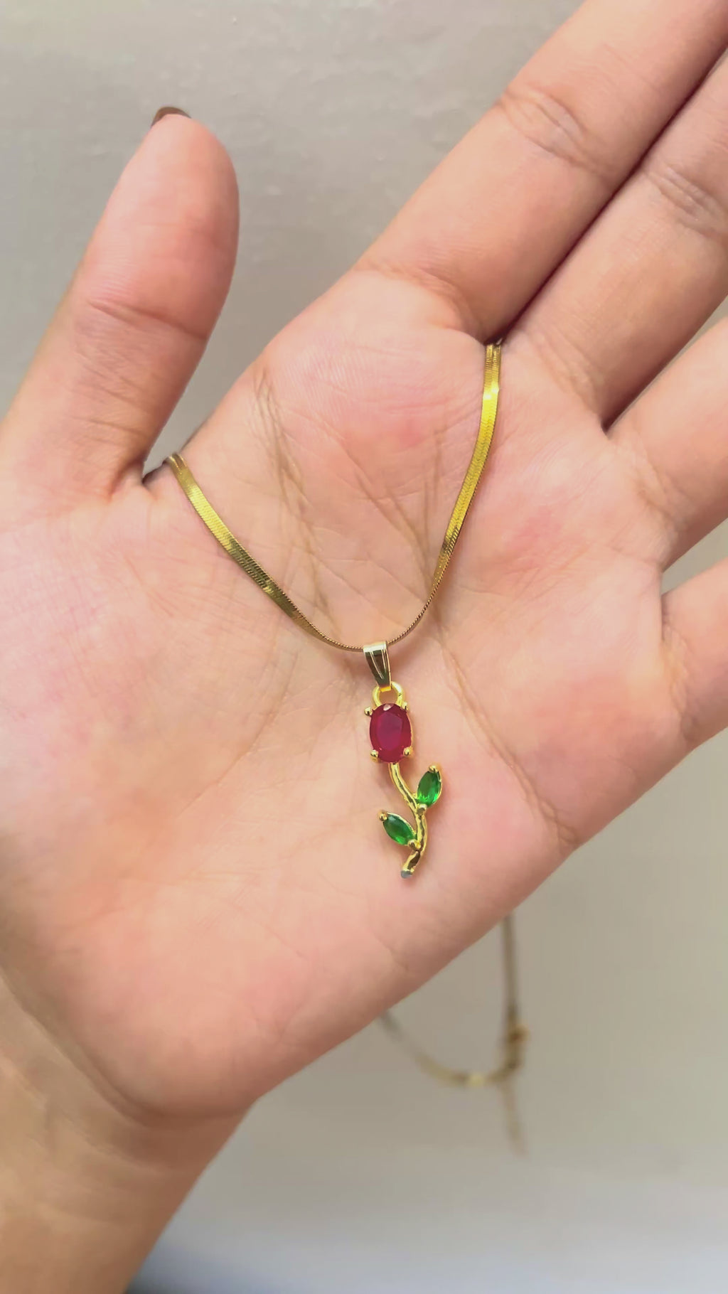Red and Green Tulip Pendant