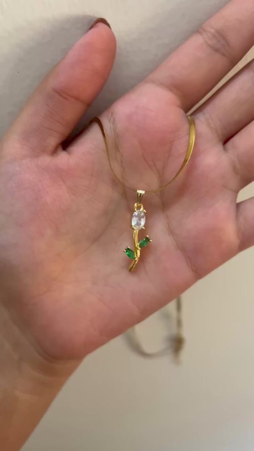 White and Green Tulip Pendant
